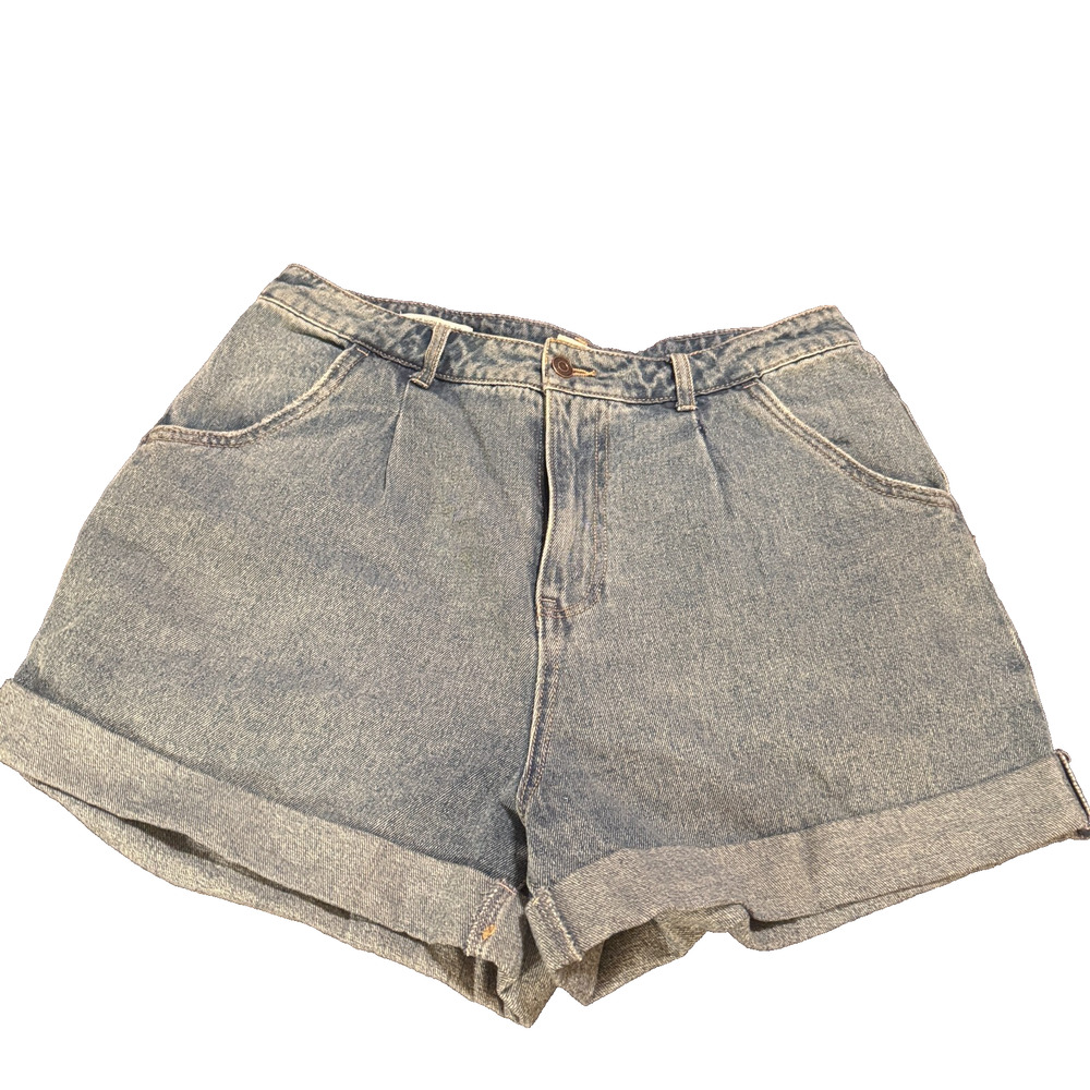 Women's Zoe + Phoebe Super High Rise Shorts Blue jean denim cuffed Mom sz 13